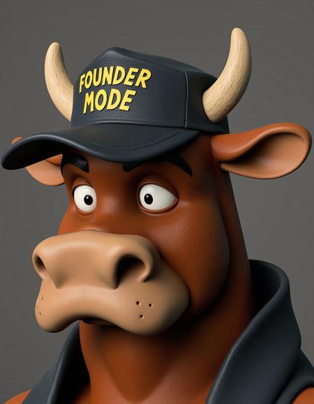 a boes ox wearing a _Founder Mode_ cap.jpg